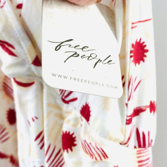 NEW Free People Daria Ivory Printed Sleeveless Halter Slit Maxi Dress T-Back LG - Picture 7 of 11